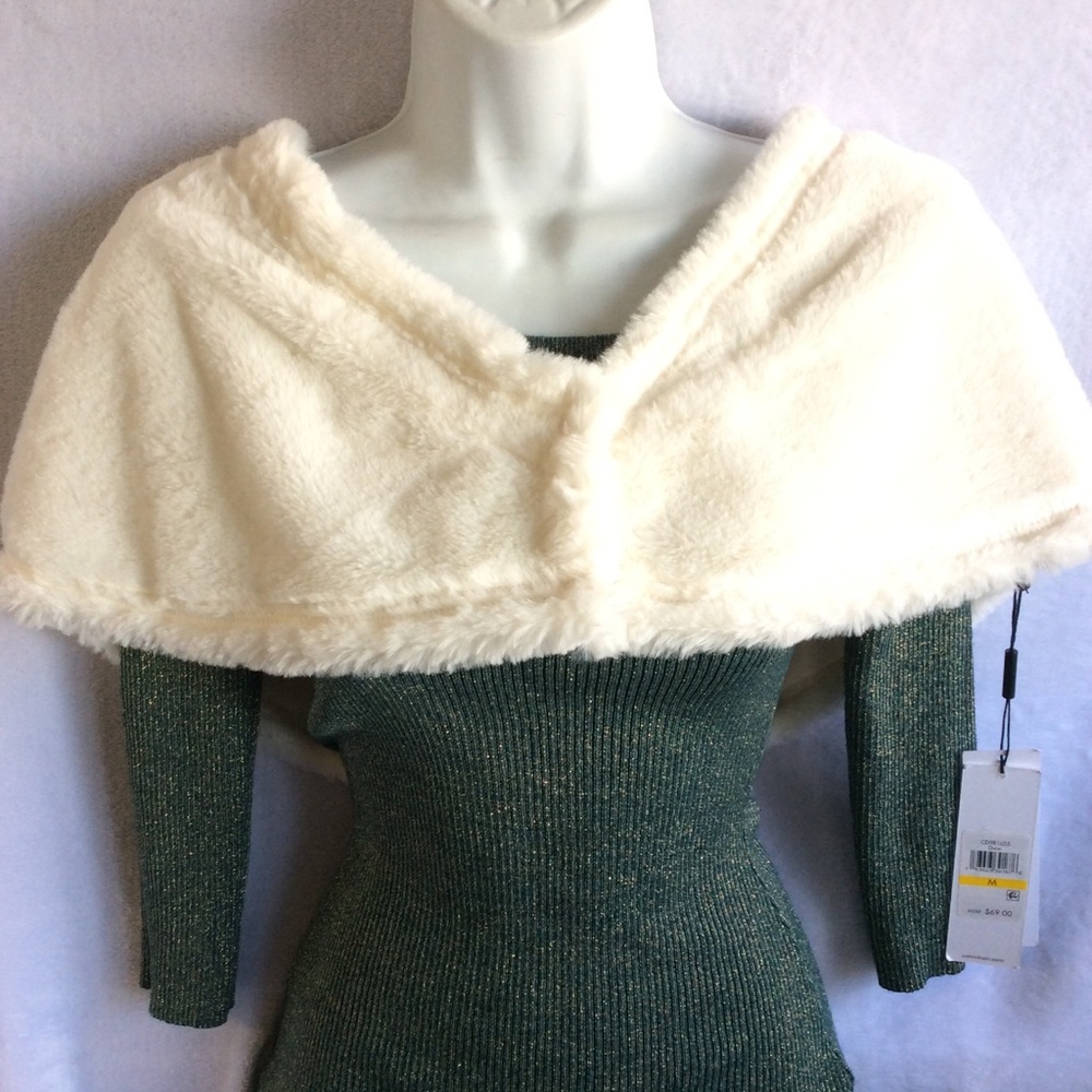 Calvin Klein Faux fur shrug